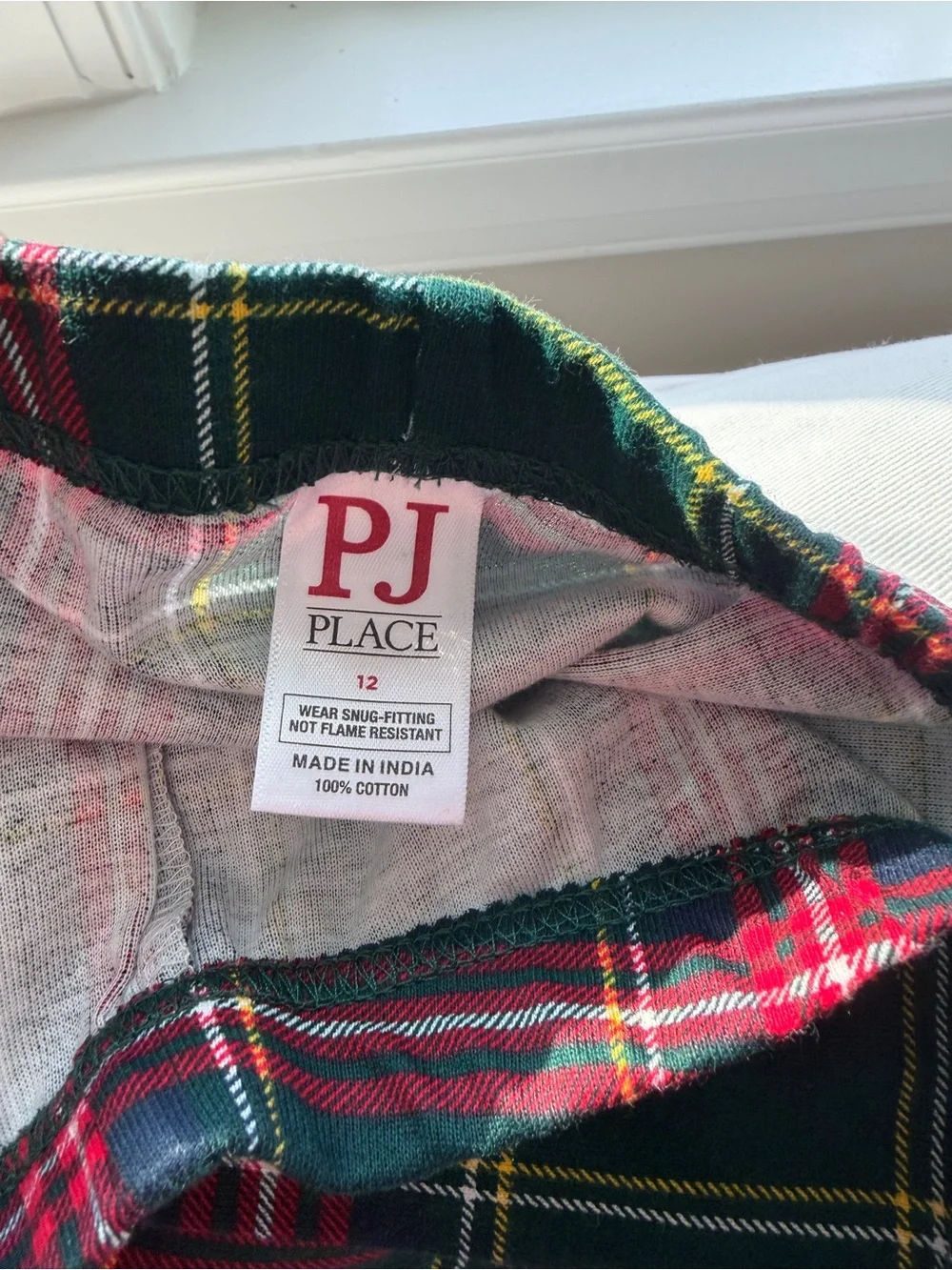 Holiday Pajama Set with Green Plaid Pants
